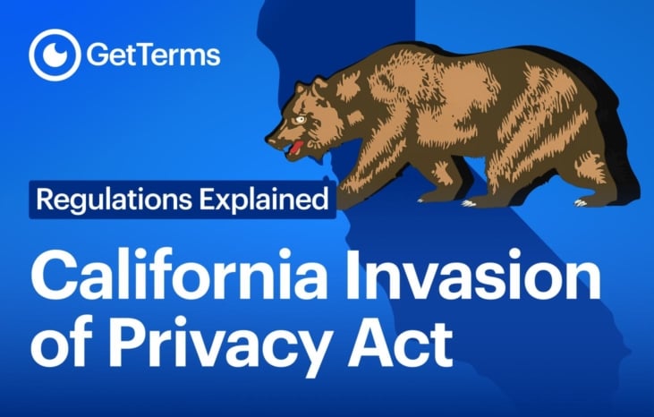 Graphic for the California Invasion of Privacy Act Explainer by GetTerms