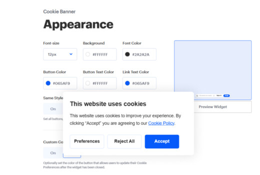 consent management platform banner styling