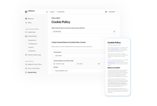 cookie policy generator with policy editor