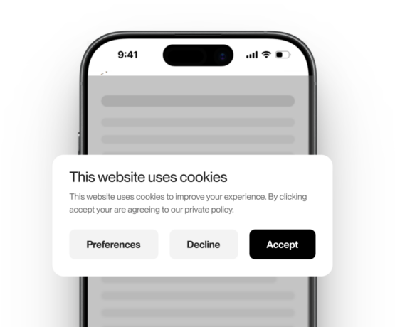product cookie banner