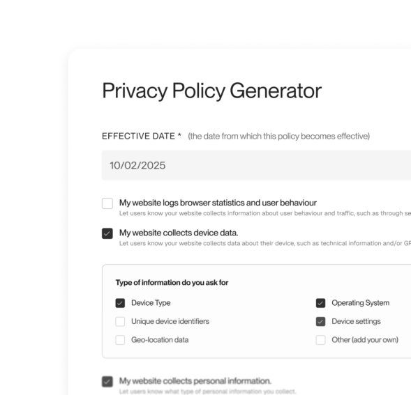 policy generator   questions